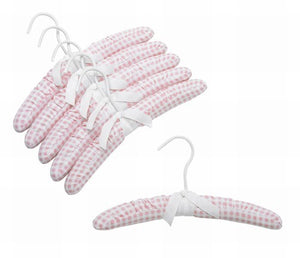 12&quot; Pink & White Gingham Children's Hangers
