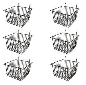 Deep Wire Storage Baskets For Gridwall and Slatwall Dimensions: 12" x 12" x 8" Deep - Sold in a Set of 6 Baskets