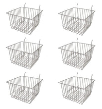Load image into Gallery viewer, Deep Wire Storage Baskets For Gridwall and Slatwall Dimensions: 12&quot; x 12&quot; x 8&quot; Deep - Sold in a Set of 6 Baskets