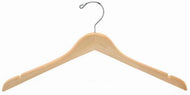 Flat Wooden Dress Hanger (Natural)