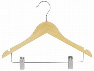Juniors Wooden Suit Hanger w/Clips 14&quot;