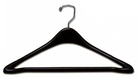 Plastic Suit Hanger w/Bar 17" - Black