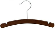 Walnut & Chrome 12" Children's Wooden Dress/Shirt Hanger