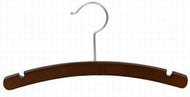 Walnut & Chrome 14" Juniors Wooden Dress/Shirt Hanger