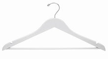 Load image into Gallery viewer, White Wooden Suit Hanger with Bar;White Wooden Suit Hanger with Bar;White Wooden Suit Hanger with Bar
