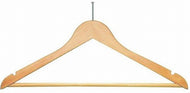 Wooden Anti-Theft Hanger (Natural/Chrome)