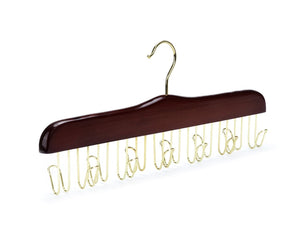 Wooden Specialty Belt Hanger - Walnut & Brass