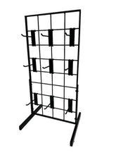 Load image into Gallery viewer, Only Hangers Black Gridwall Countertop Display with Mini T-Legs - Includes (9) 4&quot; Gridwall Hooks Included - Heavy Duty Panel - 12&quot; x 24&quot;