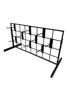 Only Hangers Black Gridwall Countertop Display with Mini T-Legs - Includes (9) 4" Gridwall Hooks Included - Heavy Duty Panel - 12" x 24"
