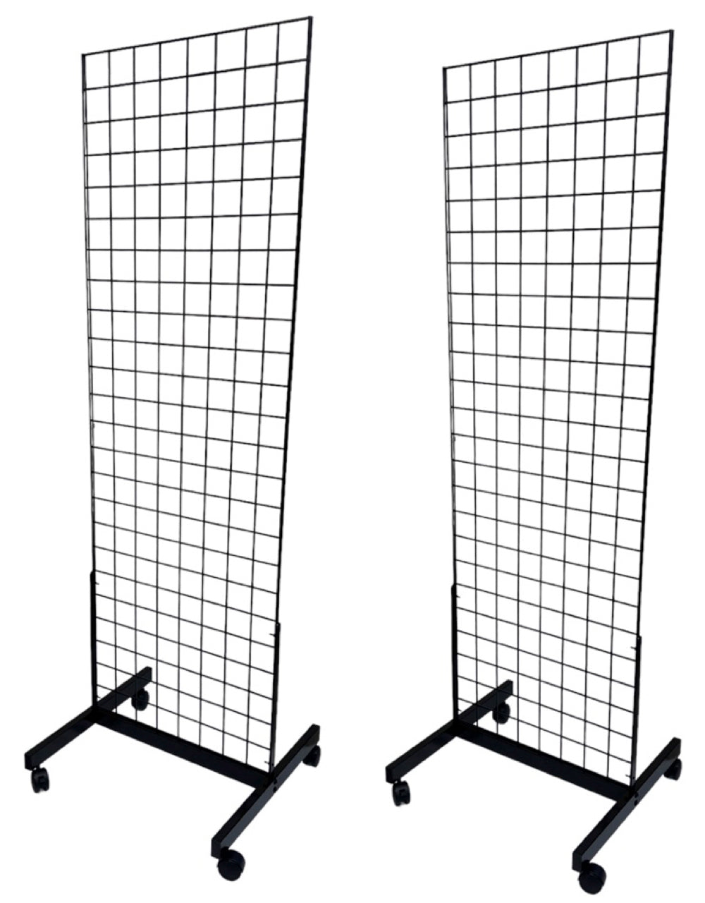 Black 2' x 6' Heavy Duty Rolling Gridwall (2 Set) | Only Hangers