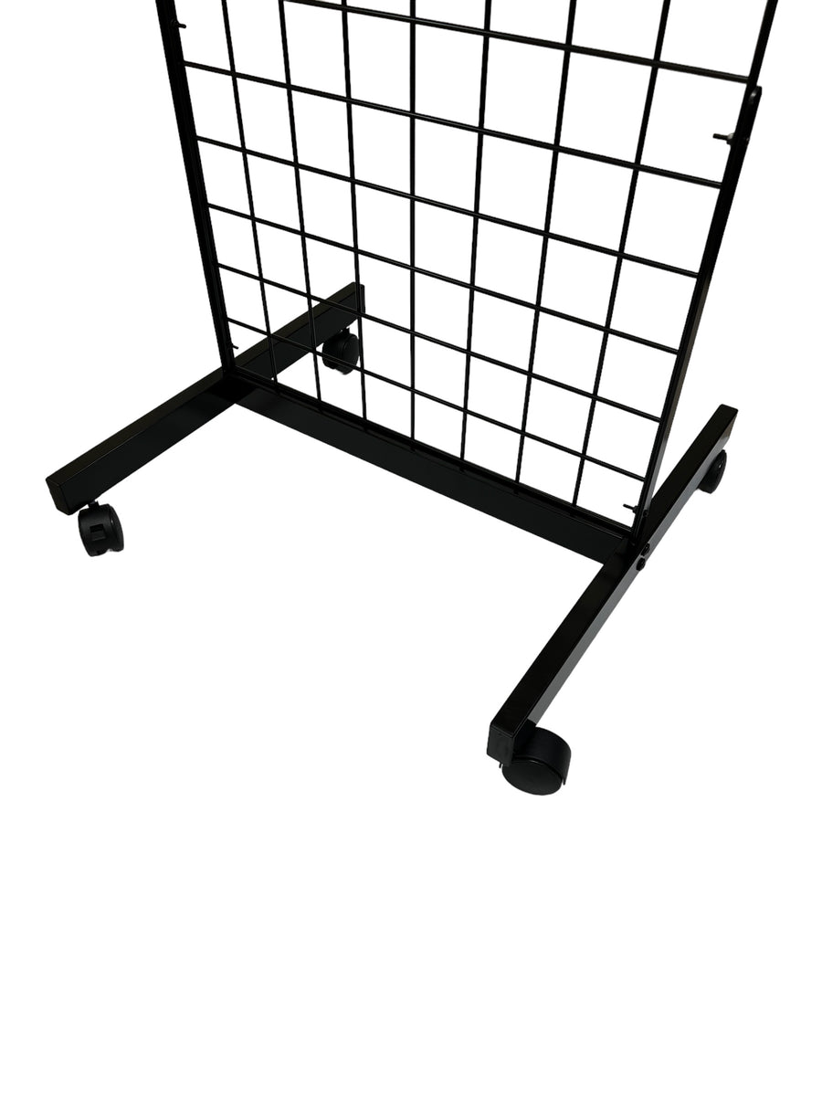 Only Hangers Black 2' x 6' Heavy Duty Rolling Gridwall Display Panels