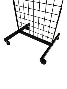 Only Hangers Black 2' x 6' Heavy Duty Rolling Gridwall Display Panels - Set of 2