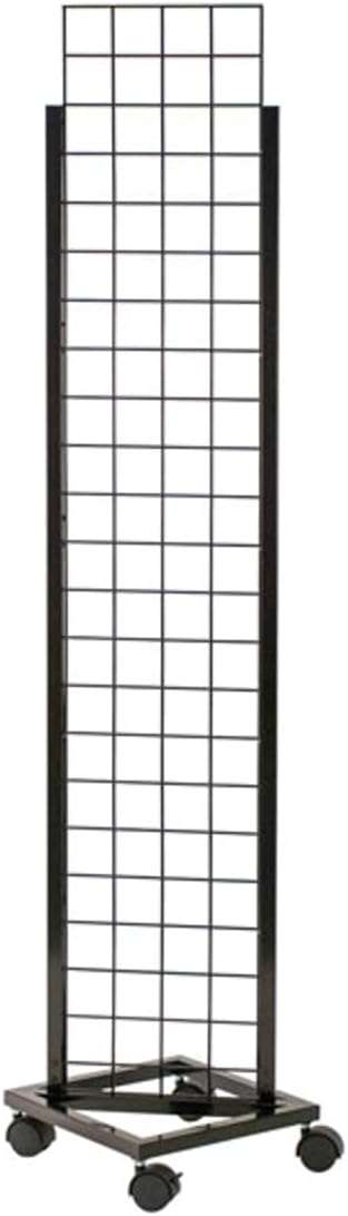 Only Hangers Gridwall Tower Unit with Casters -1'X6'– Black