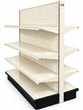 Load image into Gallery viewer, 4-Foot Commercial Gondola Shelving Unit, Double-Sided Metal Retail Display Rack with 6 Adjustable Shelves, 16-Inch Deep, Beige or Black
