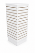 Load image into Gallery viewer, Only Hangers 4-Sided Tower Slatwall Merchandiser Freestanding Retail Floor Display 54" H x 24" L x 24" W Compact Four-Sided Display Tower for Stores Boutiques and Trade Shows Black White Maple