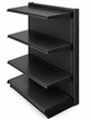 Load image into Gallery viewer, 3 Ft Gondola End Cap Shelving Unit with 3 Adjustable Shelves – Metal Retail Display Rack for Gondola Shelving – Available in 54” or 72” Height – Black or Beige