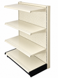 Load image into Gallery viewer, 3 Ft Gondola End Cap Shelving Unit with 3 Adjustable Shelves – Metal Retail Display Rack for Gondola Shelving – Available in 54” or 72” Height – Black or Beige