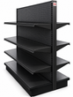 Load image into Gallery viewer, 4-Foot Commercial Gondola Shelving Unit, Double-Sided Metal Retail Display Rack with 6 Adjustable Shelves, 16-Inch Deep, Beige or Black