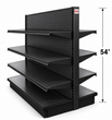 Load image into Gallery viewer, 4-Foot Commercial Gondola Shelving Unit, Double-Sided Metal Retail Display Rack with 6 Adjustable Shelves, 16-Inch Deep, Beige or Black