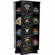 Load image into Gallery viewer, Only Hangers 20-Cube Rotating T-Shirt Display Rack with Acrylic Sign Holders, Locking Casters, 63.5” Tall Retail Spinner Display Stand – Available in Black or Maple