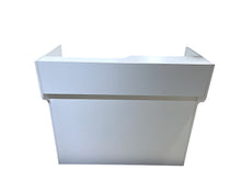 Load image into Gallery viewer, Free-Standing Black Melamine Register Stand, With Adjustable Shelves, Pull-Out Drawer, And Check Writing Area
