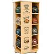 Load image into Gallery viewer, Only Hangers 20-Cube Rotating T-Shirt Display Rack with Acrylic Sign Holders, Locking Casters, 63.5” Tall Retail Spinner Display Stand – Available in Black or Maple