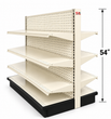 Load image into Gallery viewer, 4-Foot Commercial Gondola Shelving Unit, Double-Sided Metal Retail Display Rack with 6 Adjustable Shelves, 16-Inch Deep, Beige or Black