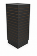Load image into Gallery viewer, Only Hangers 4-Sided Tower Slatwall Merchandiser Freestanding Retail Floor Display 54" H x 24" L x 24" W Compact Four-Sided Display Tower for Stores Boutiques and Trade Shows Black White Maple