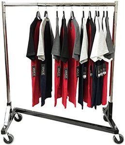Only Hangers Small Commercial Grade Rolling Z Rack with Nesting Black Base (41" Length)