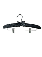 Satin Hangers w/Chrome Hook & Clips (Black)