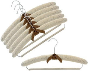 Only Hangers 17" Linen Padded Hangers w/ Non-Slip Pant Bar