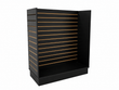 Load image into Gallery viewer, Only Hangers H-Shape Slatwall Merchandiser Double-Sided Retail Floor Display Unit 54" H x 49.5" L x 24" Deep H Rack Display for Stores Boutiques and Trade Shows Black White Maple