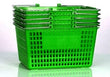 Load image into Gallery viewer, only-hangers-shopping-basket-set-of-5-durable-green-plastic-with-metal-handles