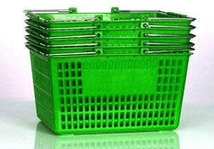 Only Hangers Shopping Basket (Set of 5) Durable Plastic with Metal Handles