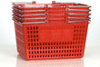 Load image into Gallery viewer, only-hangers-shopping-basket-set-of-5-durable-red-plastic-with-metal-handles