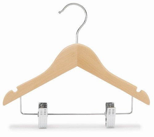 11" Children's Wooden Suit Hanger w/Clips