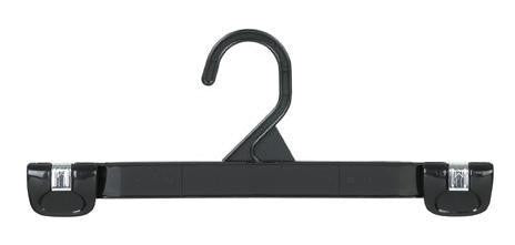 12" Black Plastic Snap-Lock Pant Hanger