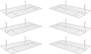 Flat Wire Slatwall/Gridwall Shelves 24"L x 12"D Pack of (6)