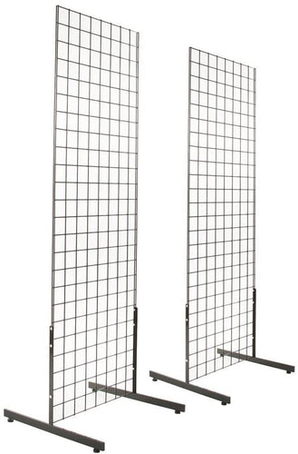 Only Hangers 2' x 6' Gridwall Panel Tower with T-Base Floorstanding Display Kit, 2-Pack