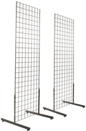Only Hangers 2' x 6' Gridwall Panel Tower with T-Base Floorstanding Display Kit, 2-Pack
