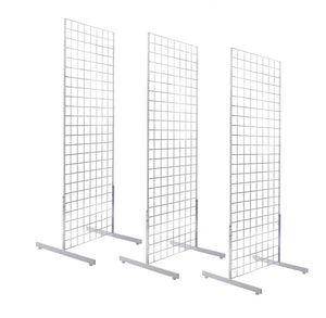 2' x 6' Gridwall Panel Tower with T-Legs Floorstanding Display Kit, Sold in a set of 3