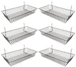Load image into Gallery viewer, wire-baskets-for-grid-wall-and-slat-wall-black-wire-basket-24-l-x-12-d-x-4-h-set-of-6-black