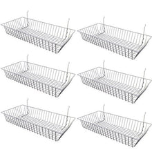 Load image into Gallery viewer, Wire Baskets for Grid Wall and Slat Wall - Wire Basket 24&quot; L x 12&quot; D x 4&quot; H (Set of 6)