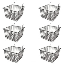 Load image into Gallery viewer, Deep Wire Storage Baskets For Gridwall and Slatwall Dimensions: 12&quot; x 12&quot; x 8&quot; Deep - Sold in a Set of 6 Baskets