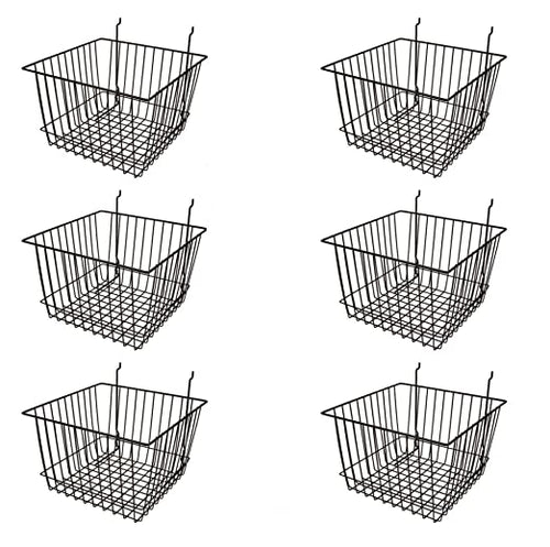 Deep Wire Storage Baskets For Gridwall and Slatwall Dimensions: 12