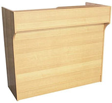 Load image into Gallery viewer, Free-Standing Black Melamine Register Stand, With Adjustable Shelves, Pull-Out Drawer, And Check Writing Area