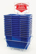 Load image into Gallery viewer, shopping-basket-set-of-12-plastic-with-sign-and-stand-metal-handles-in-blue-plastic