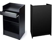 Black Cash Register Stand, Adjustable Shelf, Drawer, 24