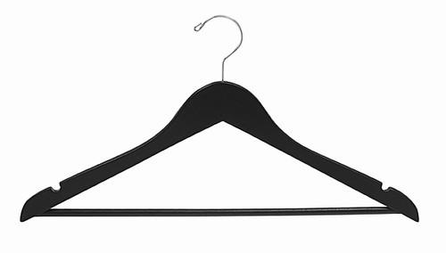 Petite Size Wooden Black Suit Hanger w/Bar