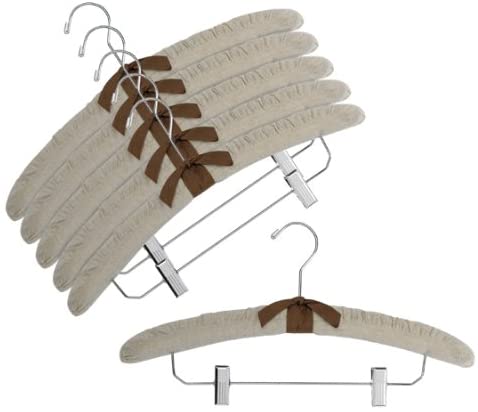 Satin Padded Silk Hangers - Ivory White - 25 Pack - Amenities Depot